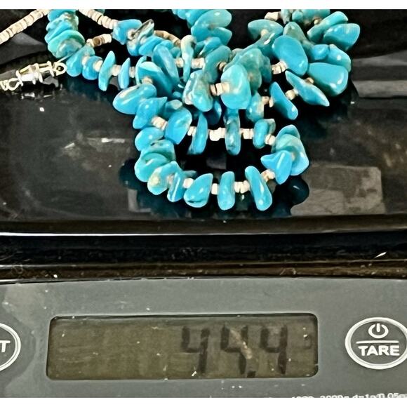 Vintage Native American Navajo Graduated Turquoise and Heishi Bead Necklace 24” - Picture 15 of 15